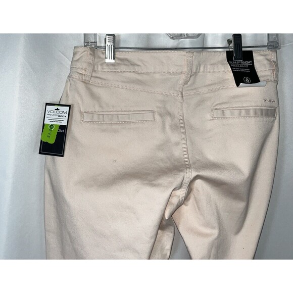 Size 27 Volcom Denim Pink Woman Jeans Slim Straight Regular Fit With pockets - Picture 5 of 9